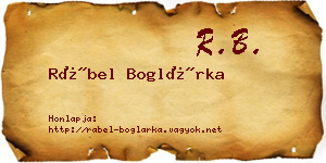 Rábel Boglárka névjegykártya